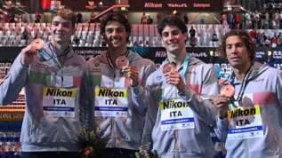 Campeonatos del Mundo de Natación: Gran Italia en 4x100 estilo libre masculino, es medalla de bronce